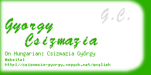 gyorgy csizmazia business card