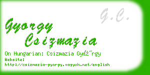 gyorgy csizmazia business card